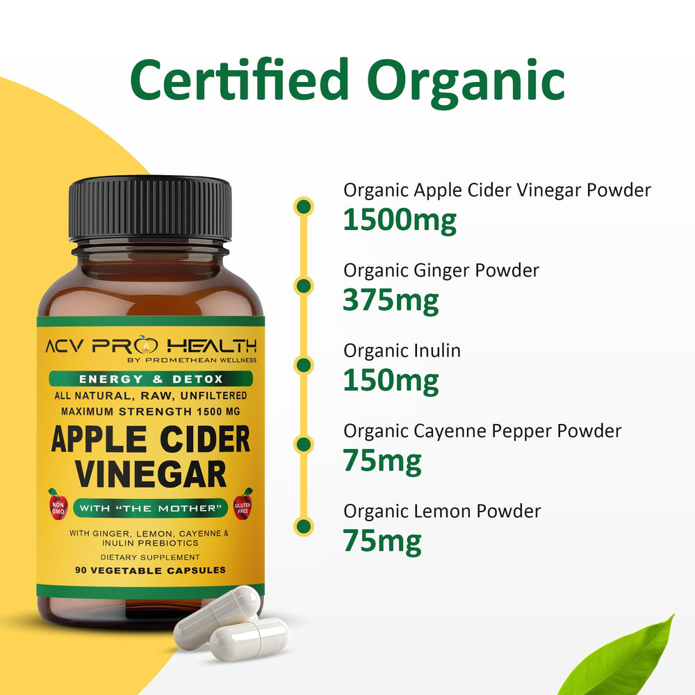Promethean Wellness ACV Pro capsules dissolving to ease digestion