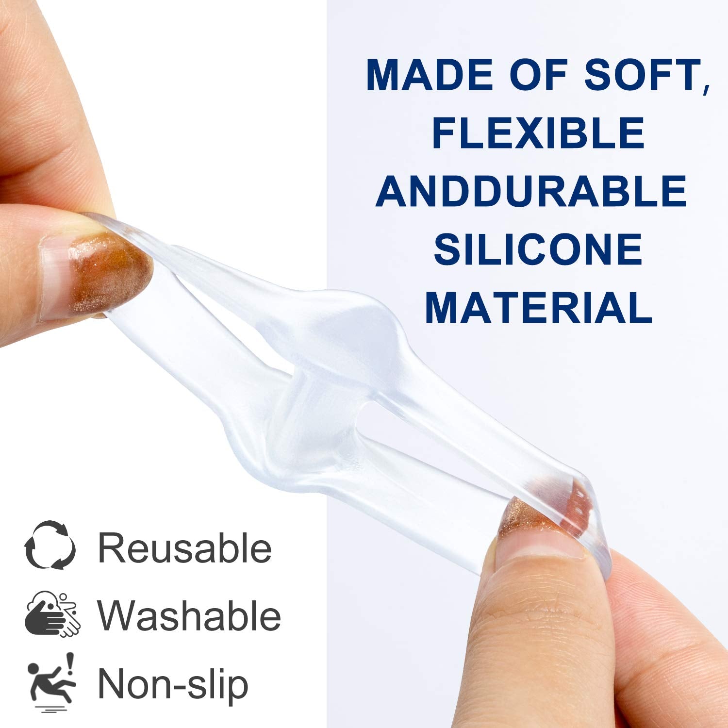 Promifun Gel Toe Corrector soft silicone material feels comfortable on skin.