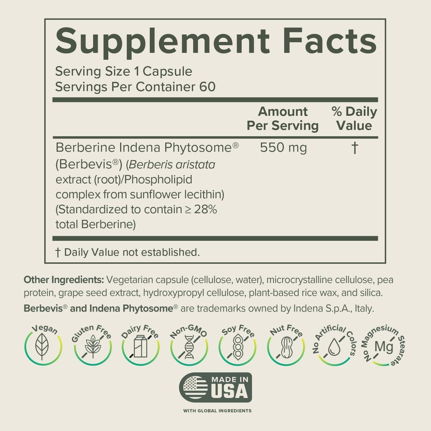 Prominent Nutrition Berberine Phytosome capsules close-up for easy daily dosing.