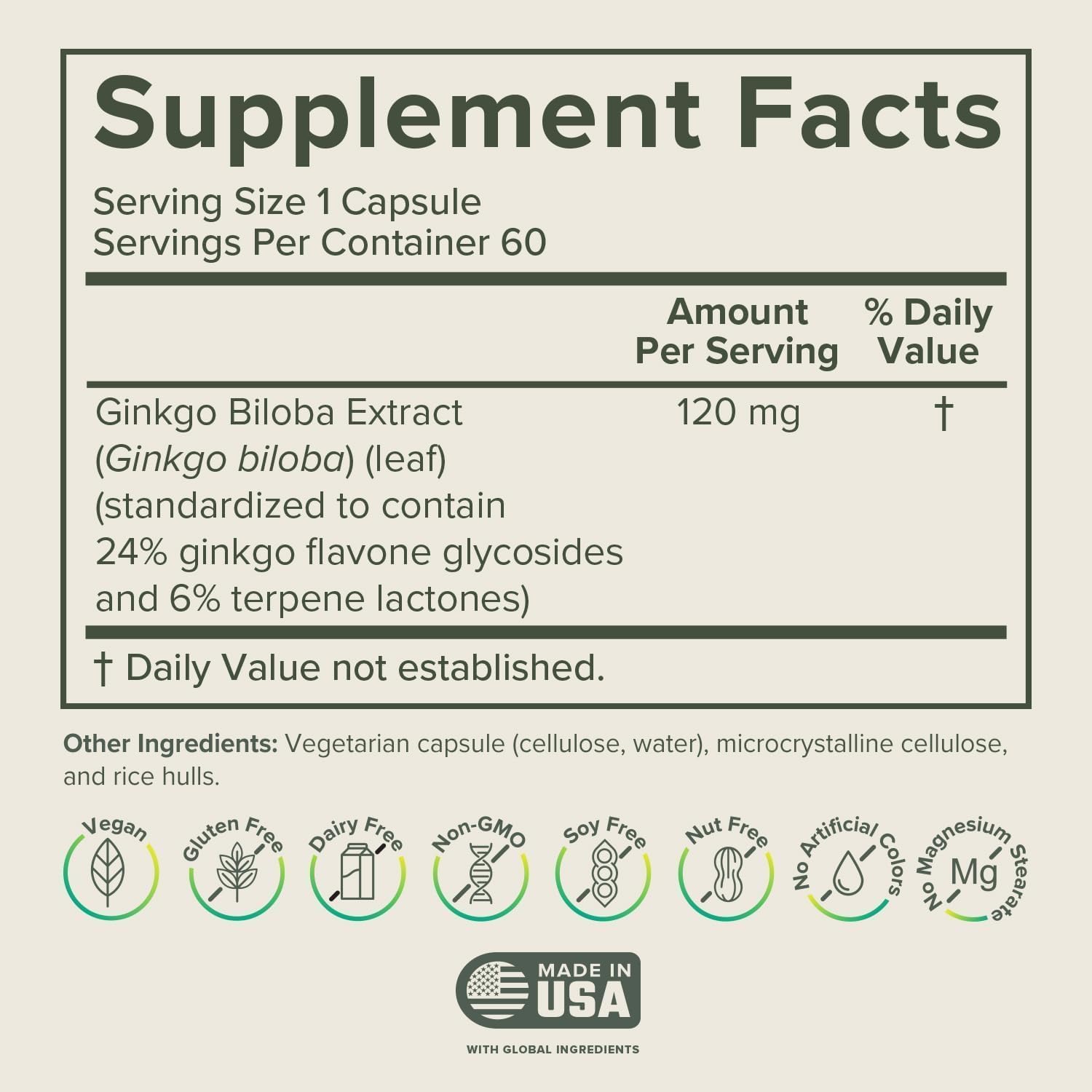 Prominent Nutrition Ginkgo Biloba bottle and packaging on a clean surface.