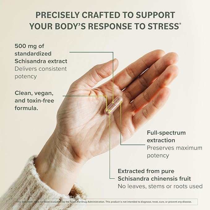 Prominent Nutrition Schisandra label detail highlights vegan gluten-free formula.