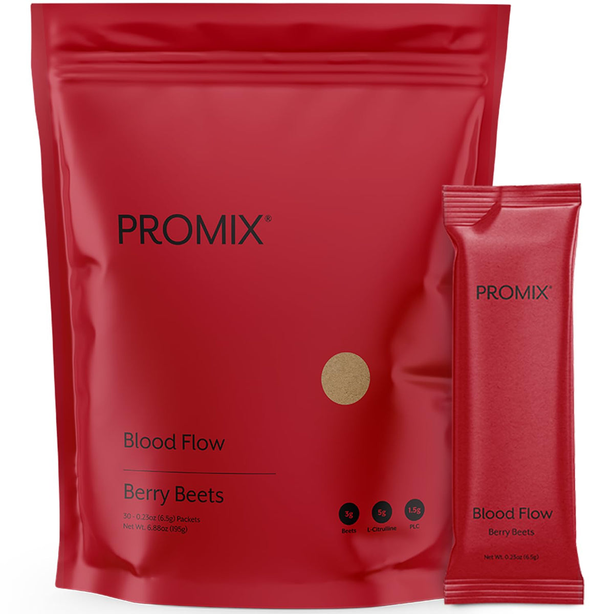 Promix Nutrition Blood Flow bottle front, ideal for pre-workout routines with nitric oxide support.