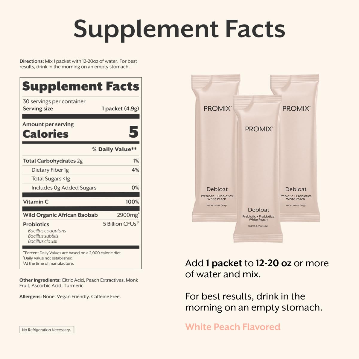 Promix Nutrition Debloat packaging closeup highlights clean ingredients and GMP quality