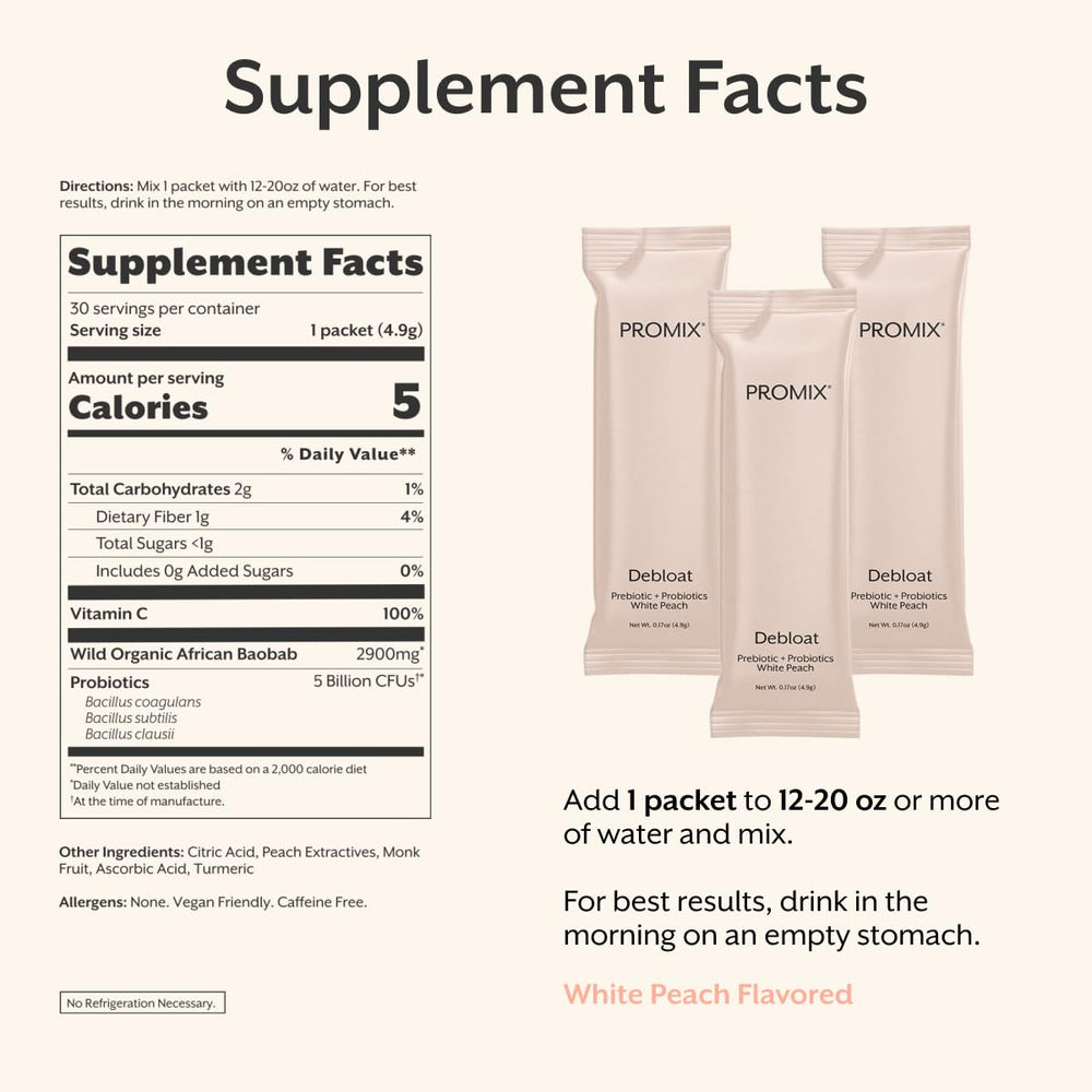Promix Nutrition Debloat packaging closeup highlights clean ingredients and GMP quality