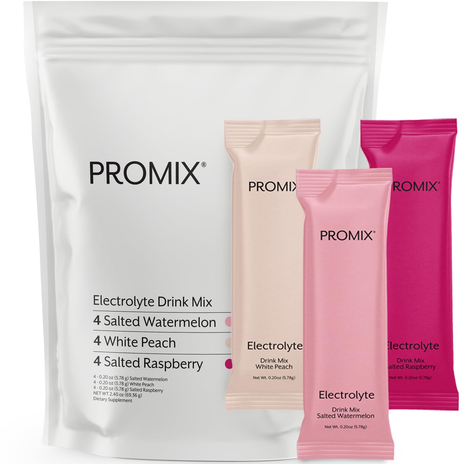 Promix Nutrition Electrolytes packets with Himalayan pink salt for hydration.