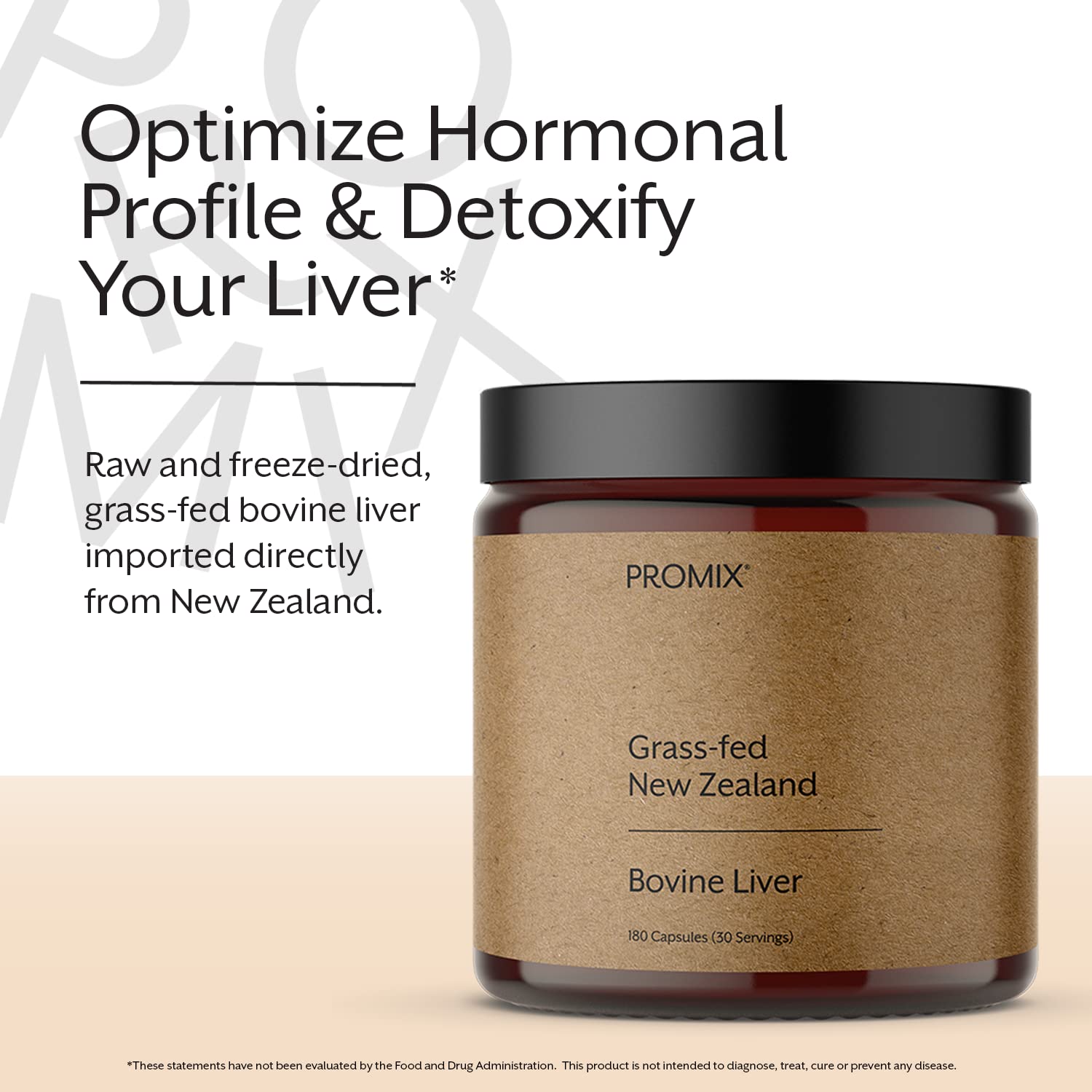 Promix Nutrition liver capsules close-up showing small easy-to-swallow capsules