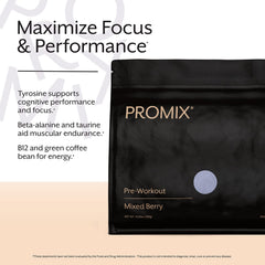 Promix Nutrition Pre-Workout Mixed Berry pour illustrating quick mix.