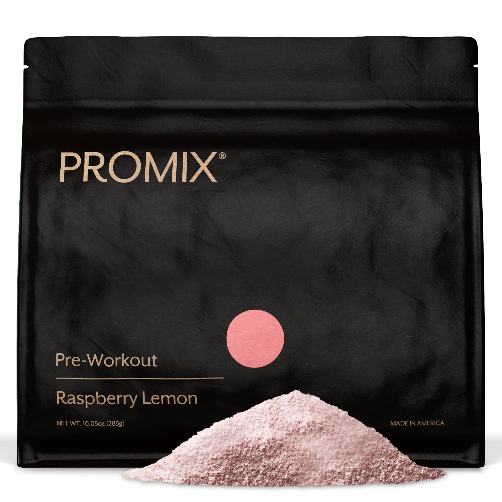 Promix Nutrition Pre-Workout Raspberry Lemon bottle highlighting energy and focus.