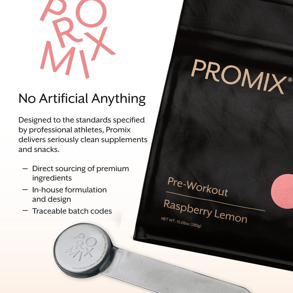 Promix Nutrition Pre-Workout Raspberry Lemon powder dissolving in water.