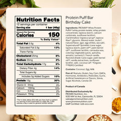 ProMix Nutrition Protein Puff Bars Birthday Cake bar break reveals fluffy center