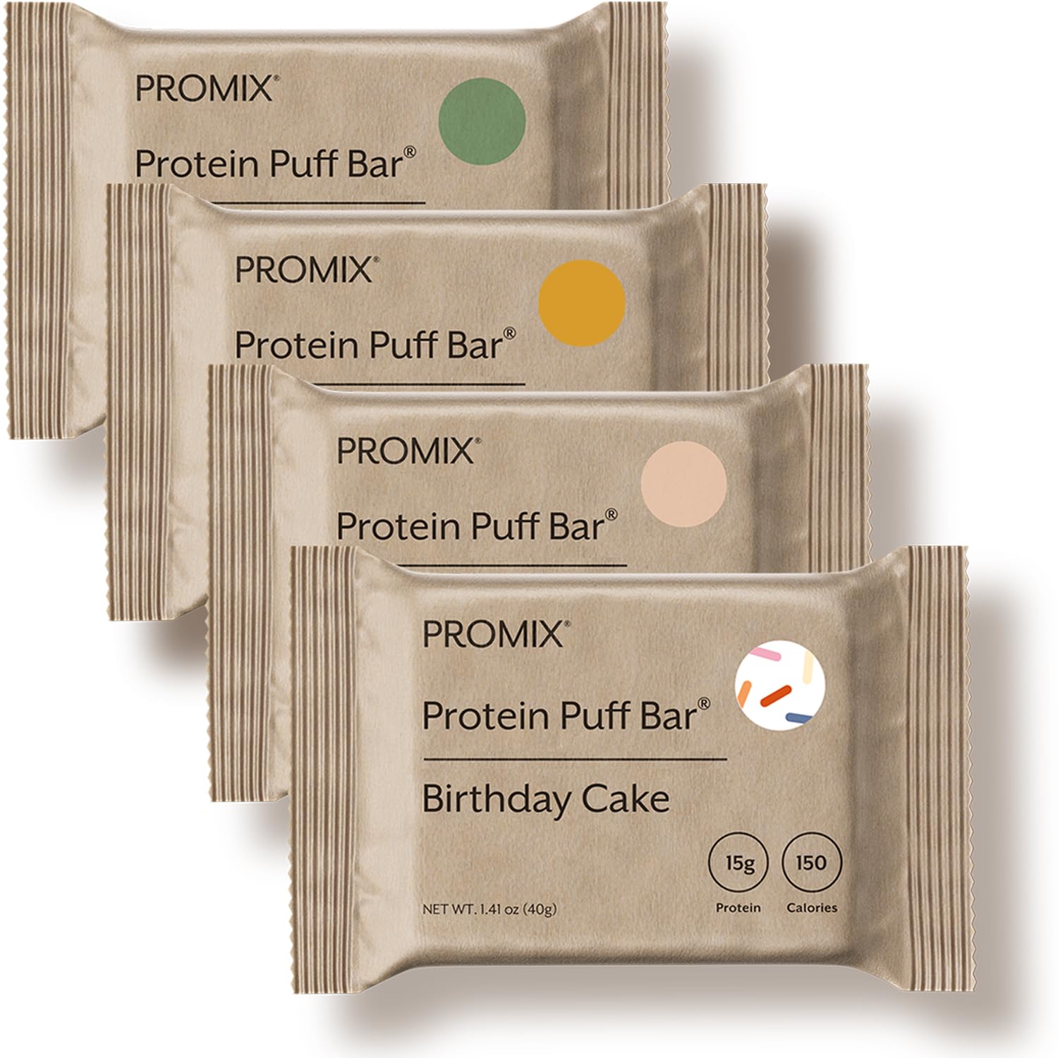 ProMix Nutrition Protein Puff Bars Birthday Cake pack offers a high-protein snack on the go