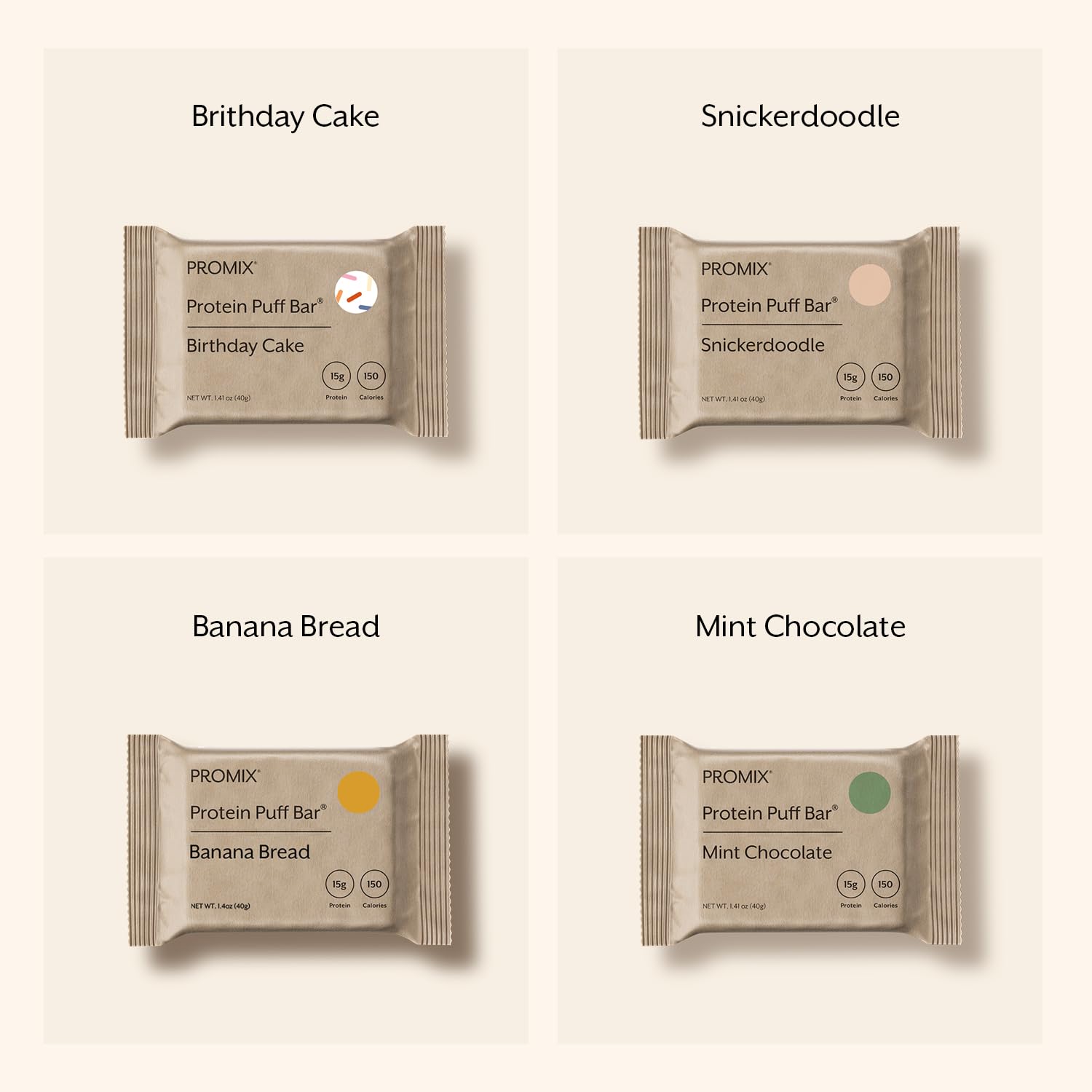 ProMix Nutrition Protein Puff Bars ingredients scene emphasizing natural flavors and clean label