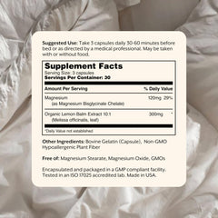 Close-up of ProMix Relax capsules highlighting magnesium bisglycinate chelate