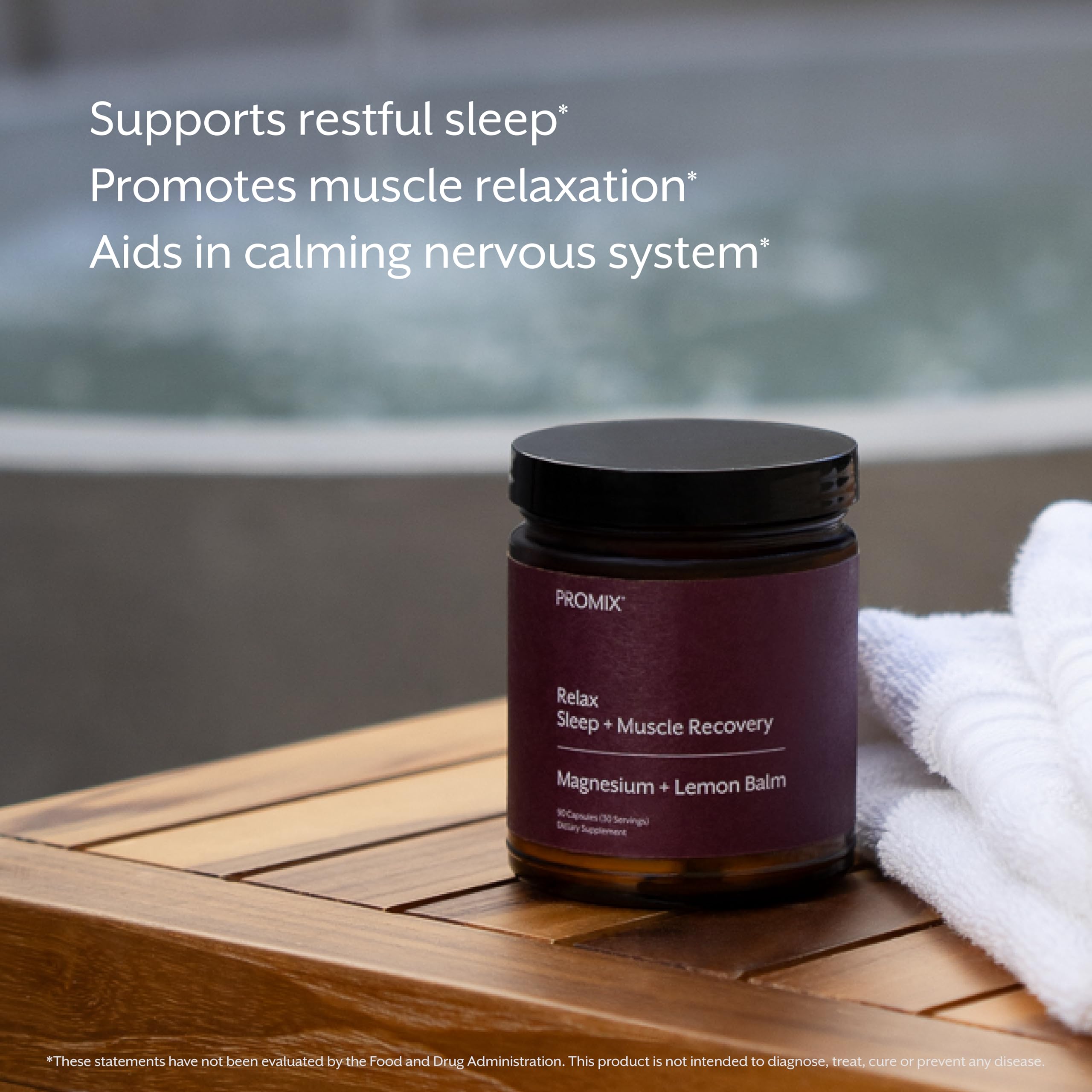 Detail of ProMix Relax label with organic lemon balm extract information