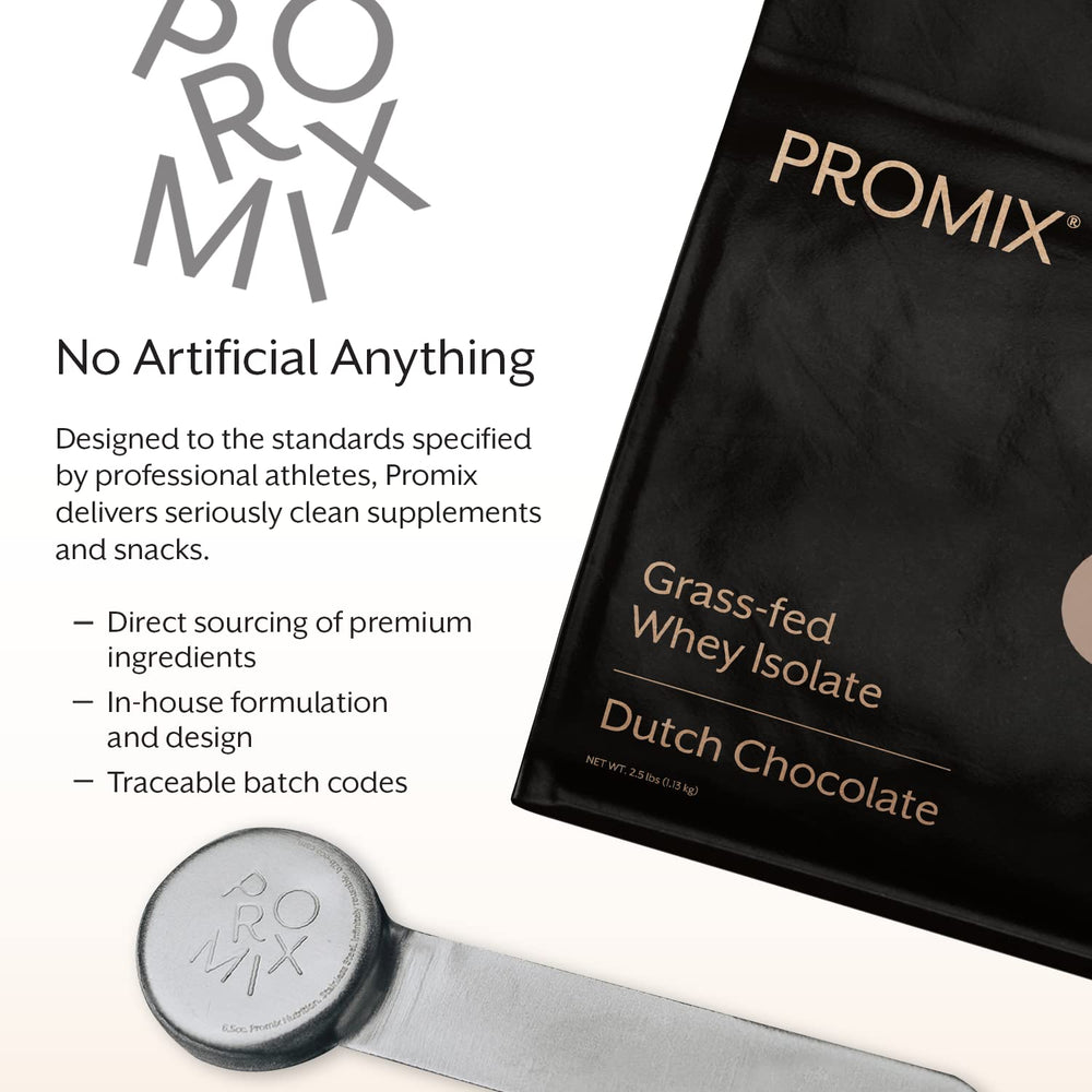 ProMix Nutrition Whey Isolate Chocolate jar with ingredients for healthy recipe prep.