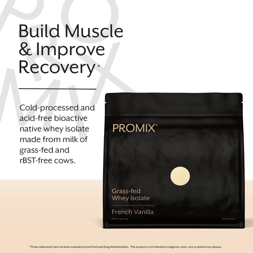 Promix vanilla whey isolate shake in a glass with smooth texture after workouts