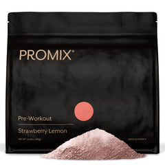 Promix Pre-Workout canister with strawberry lemon flavor for clean energy
