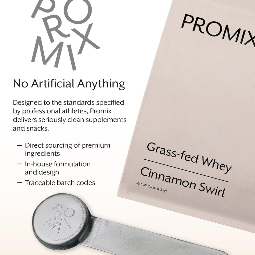 Nutrition label highlighting grass-fed protein and gluten-free ingredients