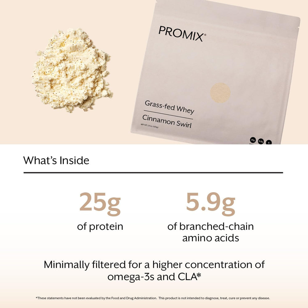 Measuring scoop with ProMix Cinnamon Swirl for precise two-scoop portions