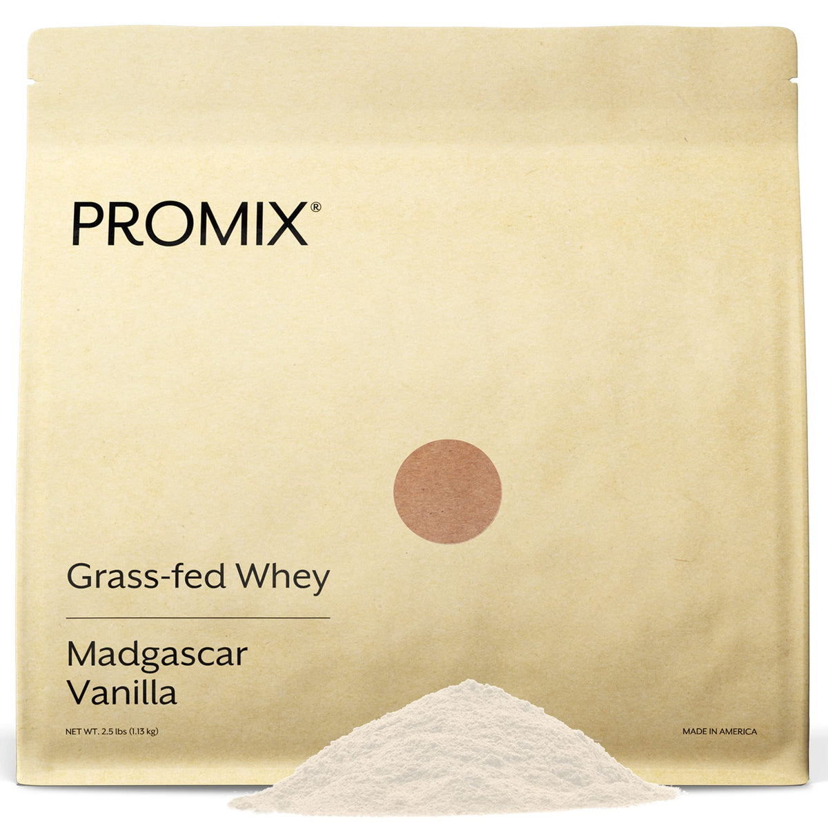 Promix Nutrition Whey Vanilla packaging highlights clean ingredients for gluten-free and keto-friendly diets.