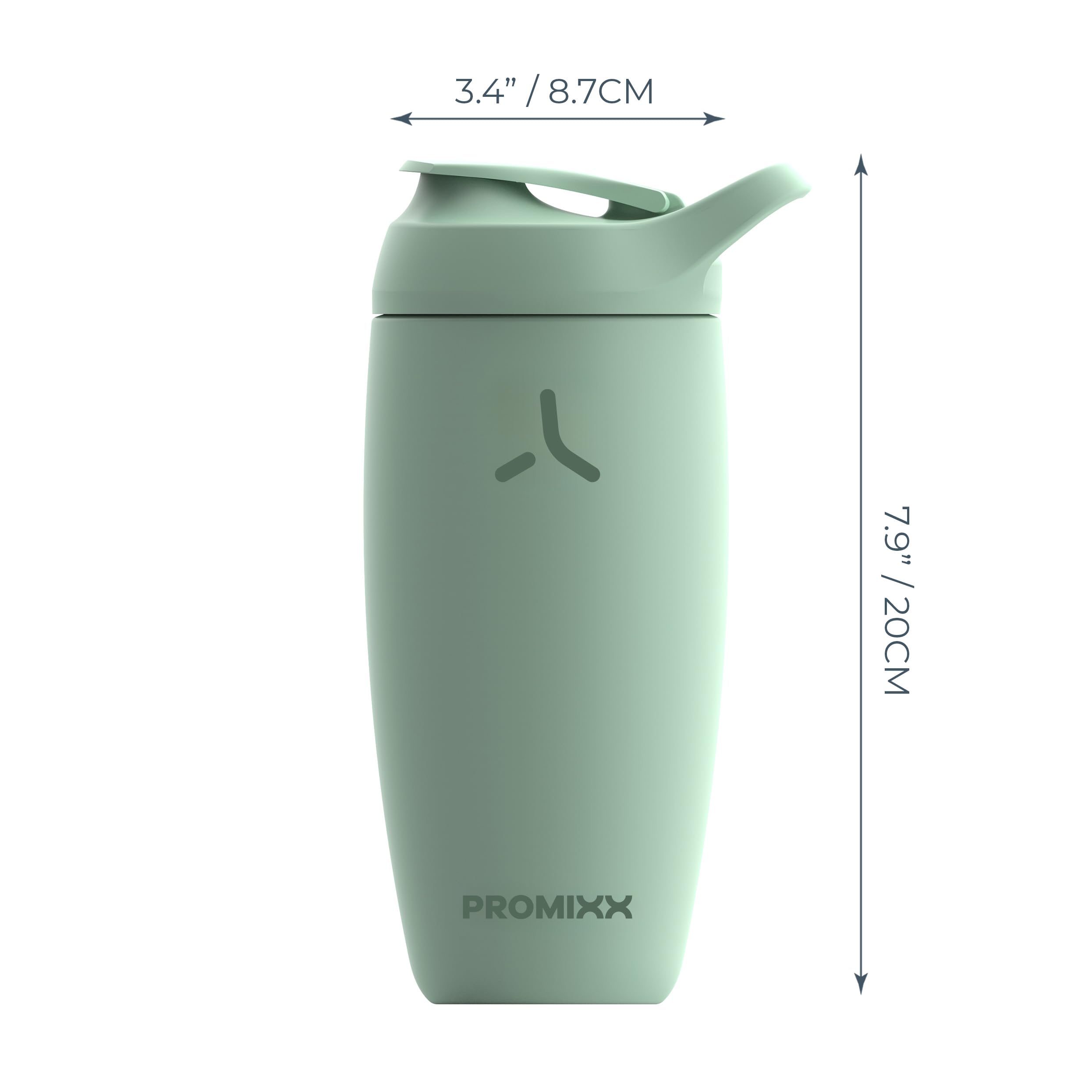Promixx Pursuit mixing action in motion highlights smooth shake performance.