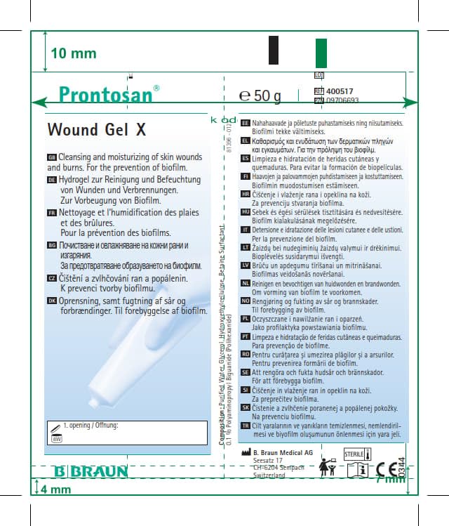 Close-up of Prontosan Wound Gel texture for gentle moistening.