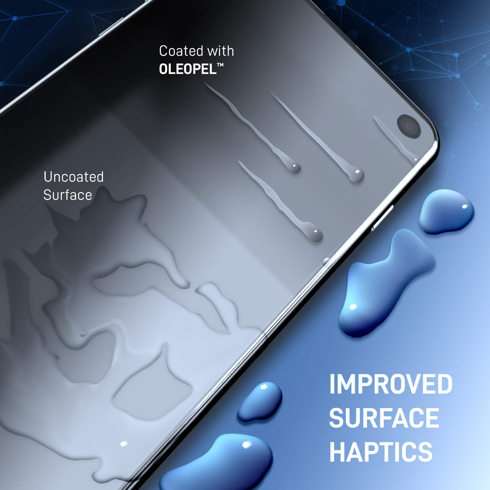 ProofTech OLEOPEL glass surface after coating shows fingerprint resistance.