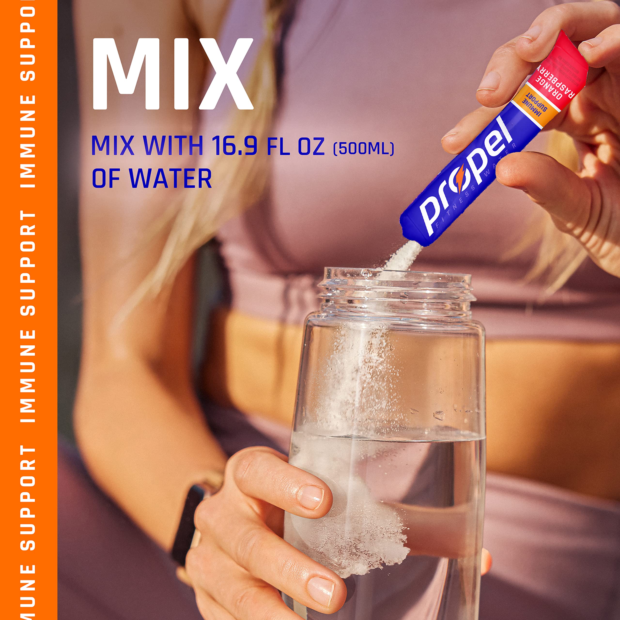 Propel Immune Support Powder Lemon Blackberry with fresh lemons and blackberries for flavor inspiration.