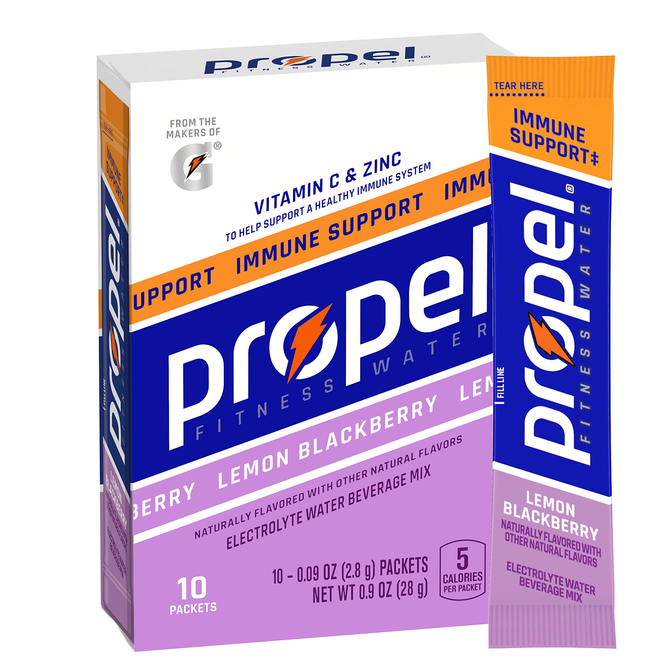 Propel Immune Support Powder Lemon Blackberry bottle on shelf for daily wellness ritual.