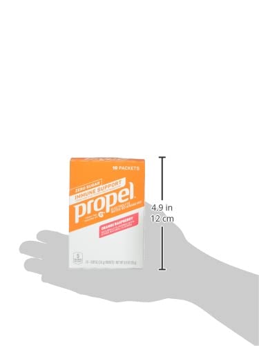 Propel Immune Support Powder dissolved in water showing bright color and smooth texture
