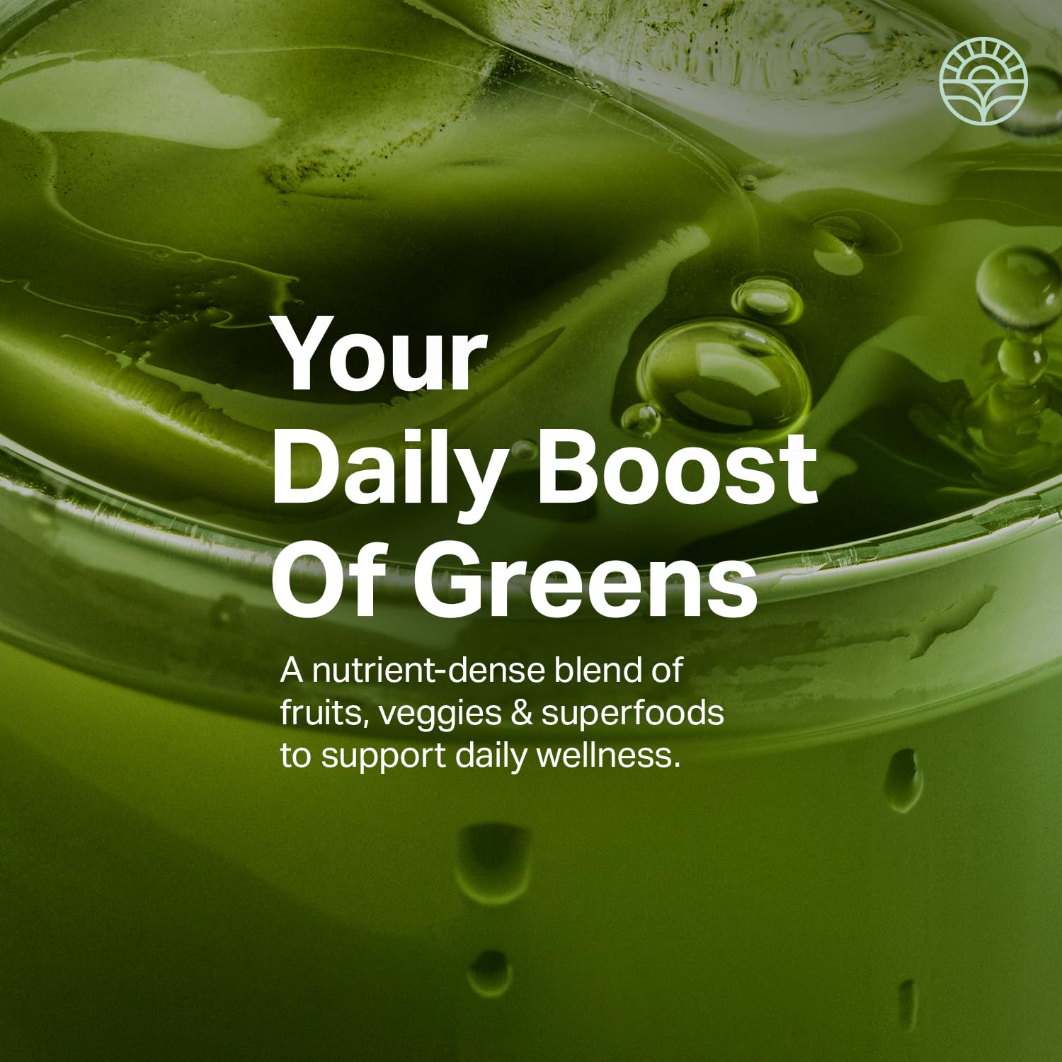 Glass of green apple Proper Greens Daily Boost drink after a workout.