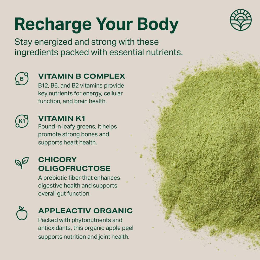 Front package of Proper Greens Daily Boost showcases 30 servings for ongoing use.
