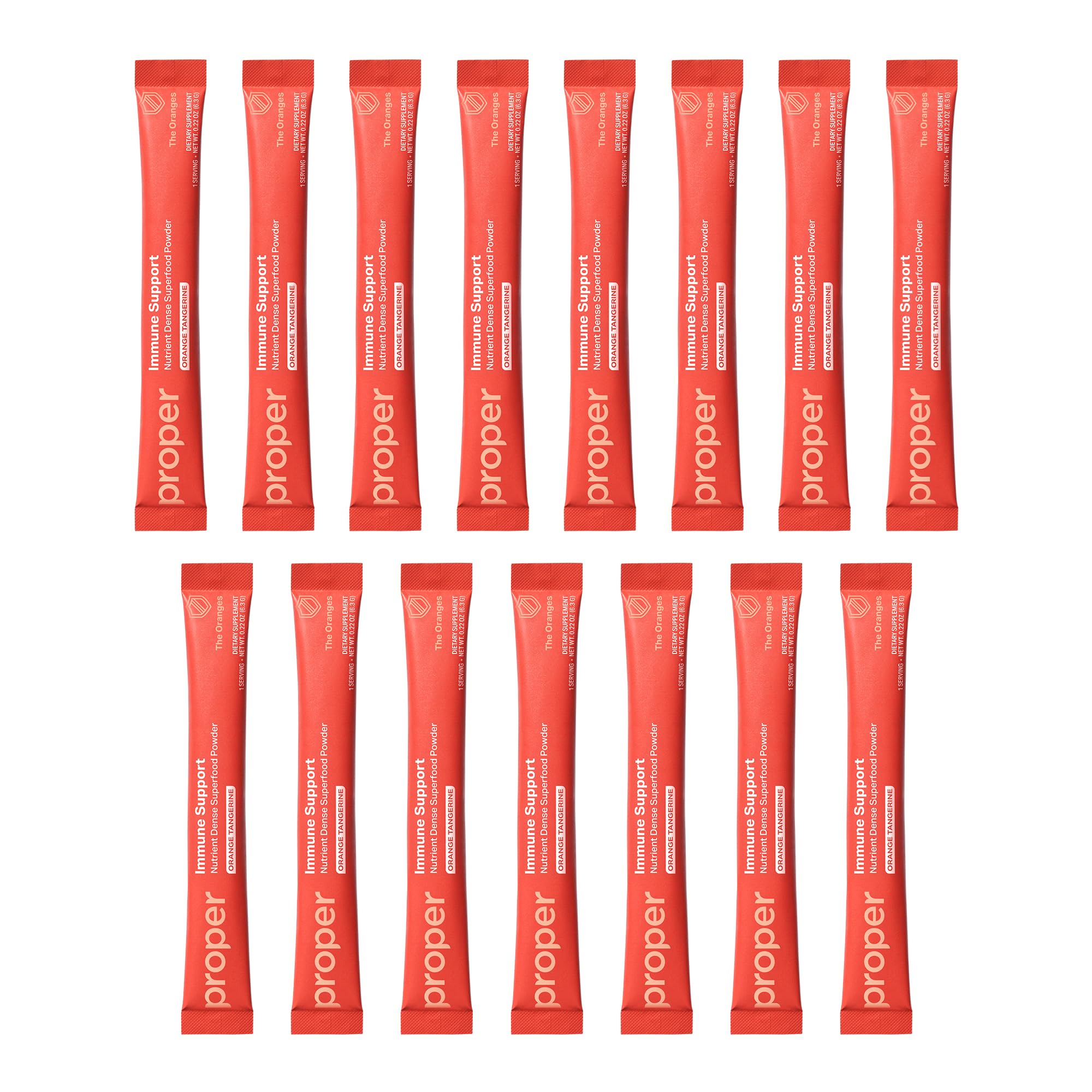 Proper Orange Tangerine drink mix in glass; convenient on-the-go nourishment