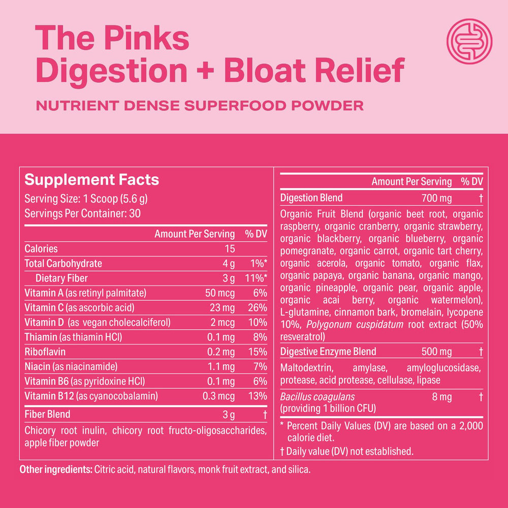 Strawberry-pomegranate flavor badge on Proper The Pinks with monk fruit sweetener.