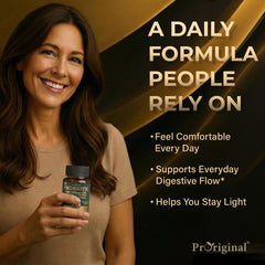 Proriginal Probiotics label highlights 35 strains for gut balance.