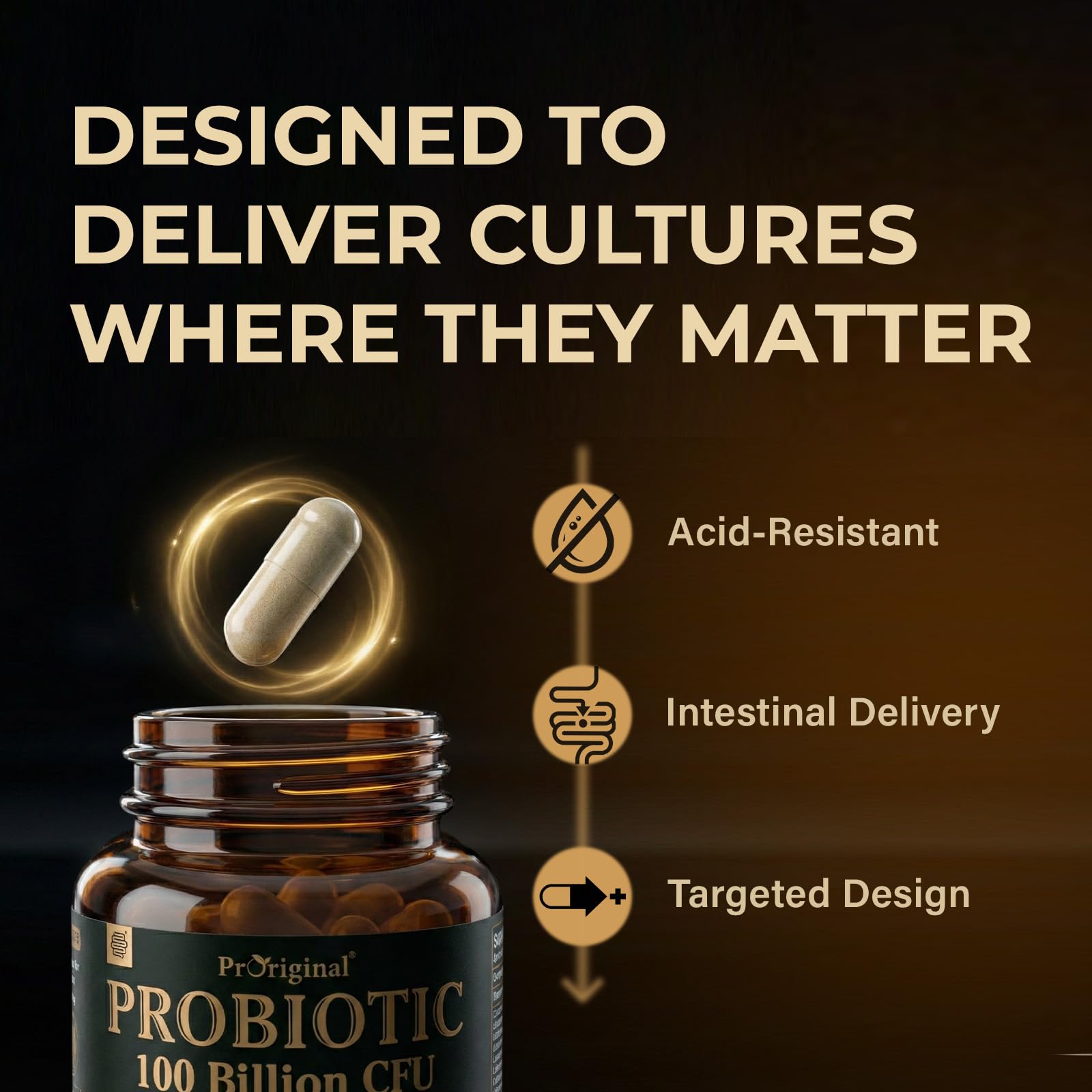 Delayed-release plant-based capsules deliver probiotics to the gut.