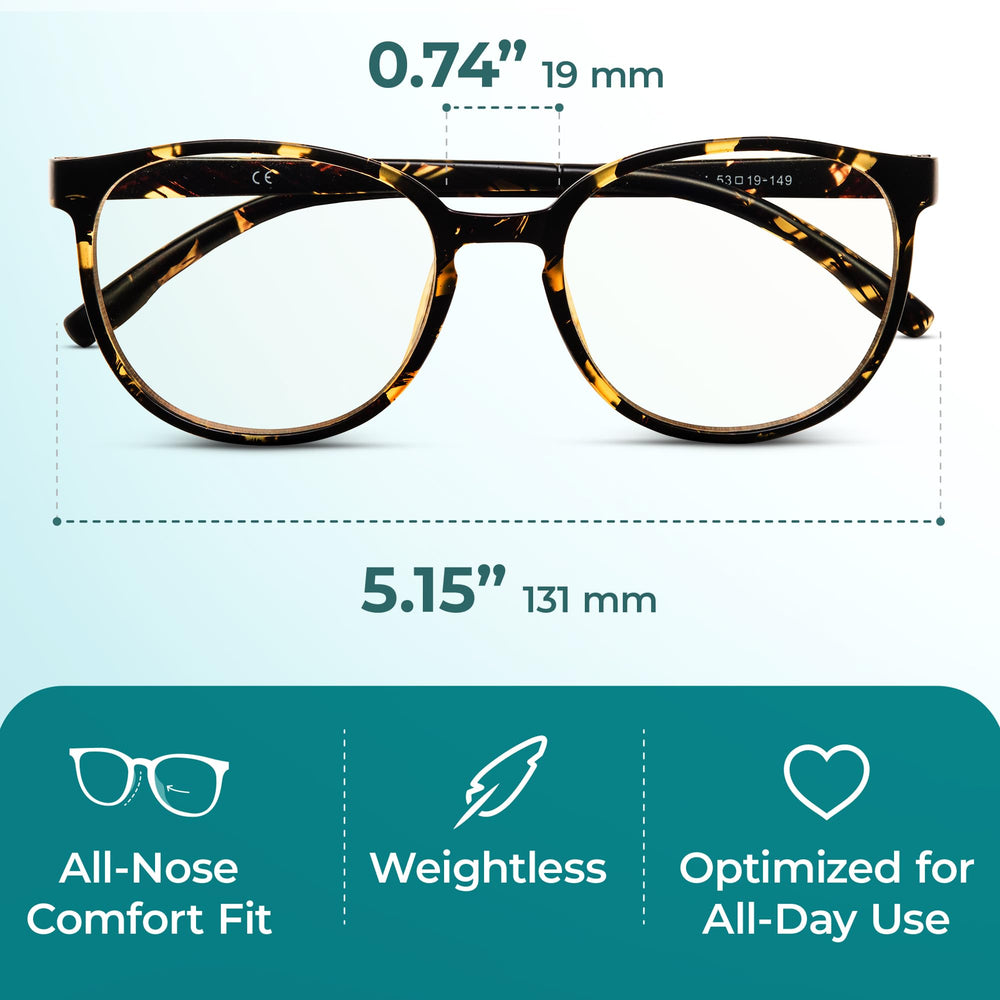 Prospek computer glasses with low color distortion for accurate screen viewing.