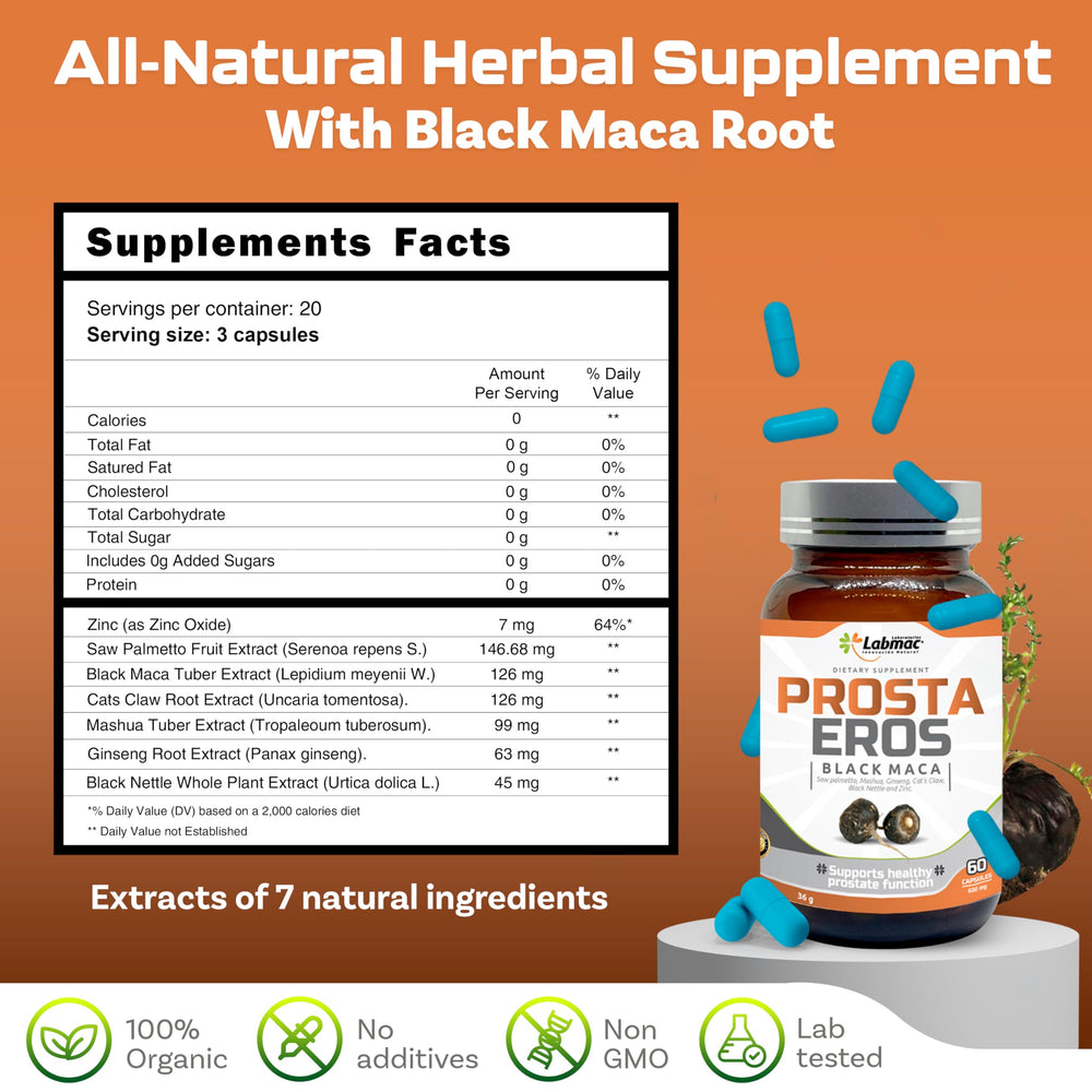 Prosta Eros energy boost capsules with ginseng for sustained focus during workouts