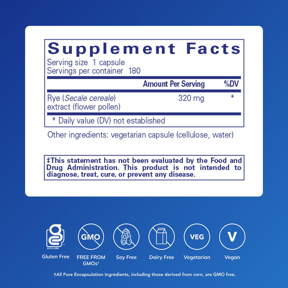 ProstaFlo capsules close-up, highlighting hypoallergenic pollen extract.