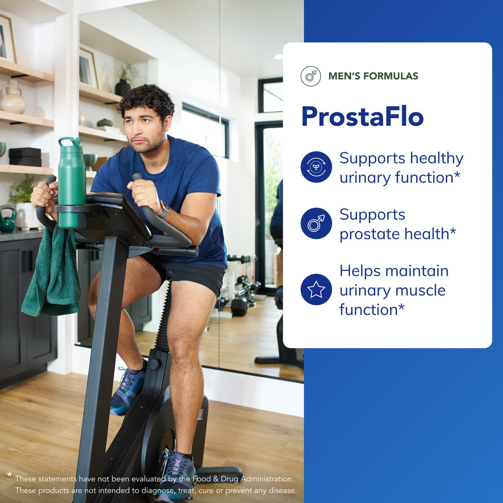 ProstaFlo label close-up showing allergen-conscious formula for daily use.