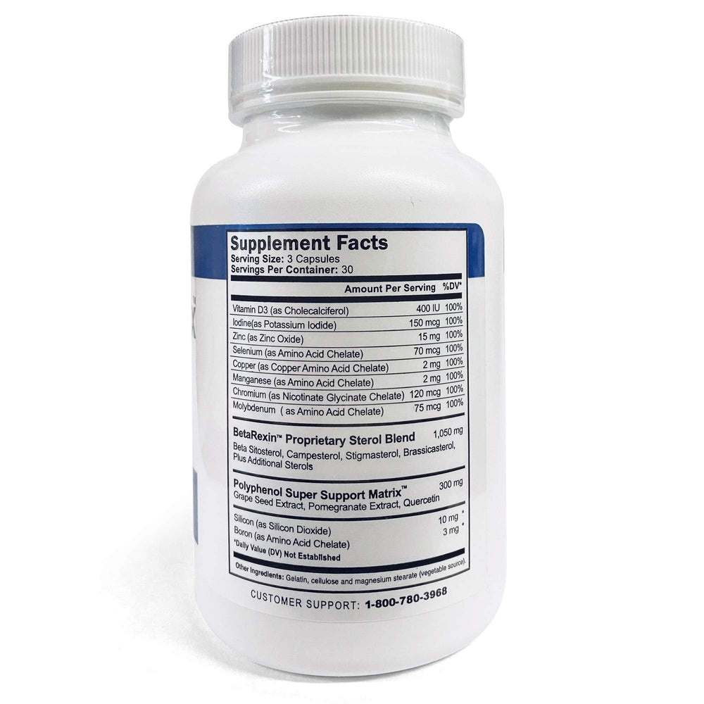 ProstaGenix beta-sitosterol ingredients label emphasizing premium sourcing.