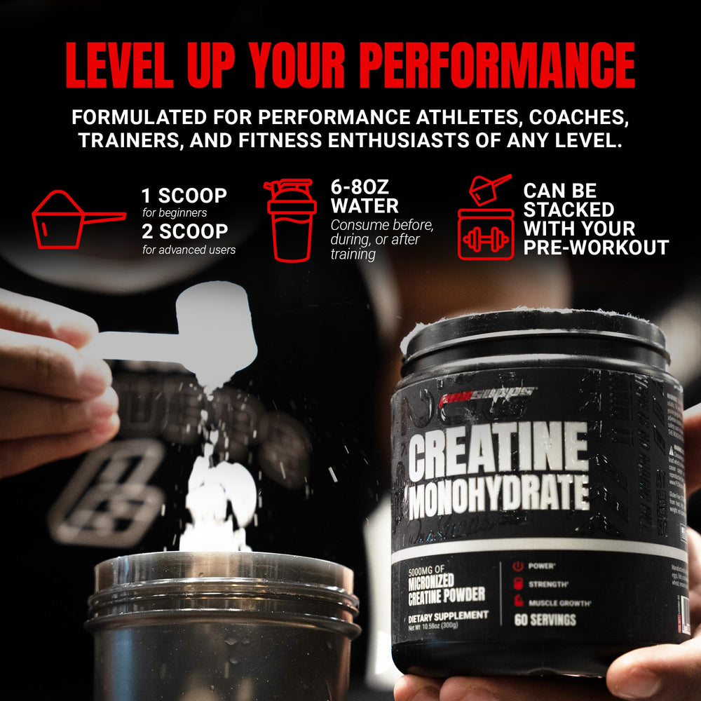 PROSUPPS Creatine Monohydrate powder ready for athletes seeking strength and endurance.