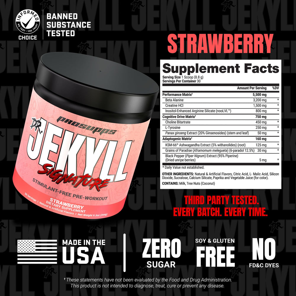 PROSUPPS Dr. Jekyll Signature prepared drink with strawberry flavor