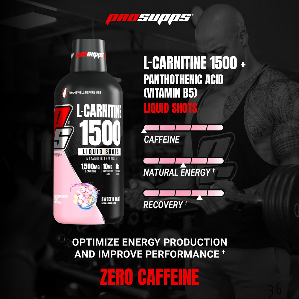 PROSUPPS L-Carnitine Liquid 1500 label close-up highlighting sugar-free formulation