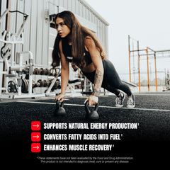Close-up of PROSUPPS L-Carnitine Liquid 3000 label with ingredient highlights.