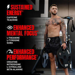 PROSUPPS Mr. Hyde Blue Razz mixed in water delivers a refreshing energy and focus boost.