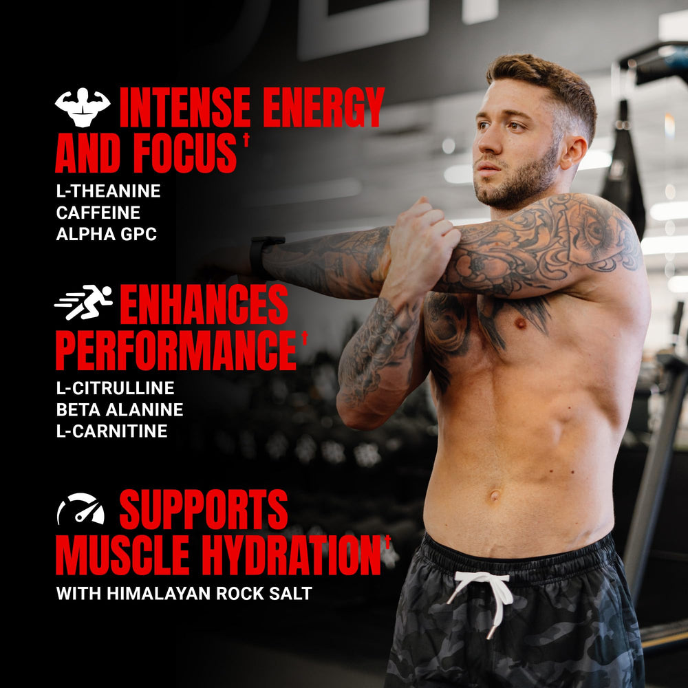 Prepared pre-workout drink in glass with vibrant color and energy potential.