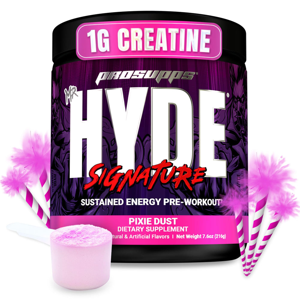 PROSUPPS Mr. Hyde Signature Pixie Dust powder bottle for a clean energy boost.