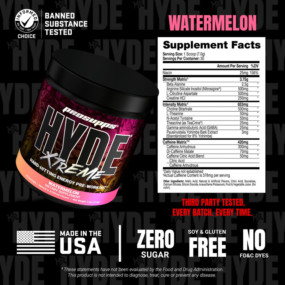 PROSUPPS Mr. Hyde Xtreme label close-up highlighting ingredients
