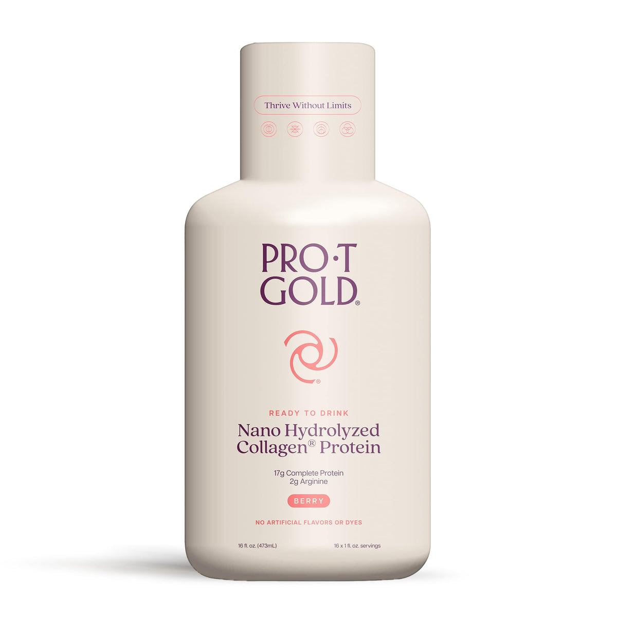 ProT Gold Berry Liquid Shot bottle for quick post-workout protein feeding